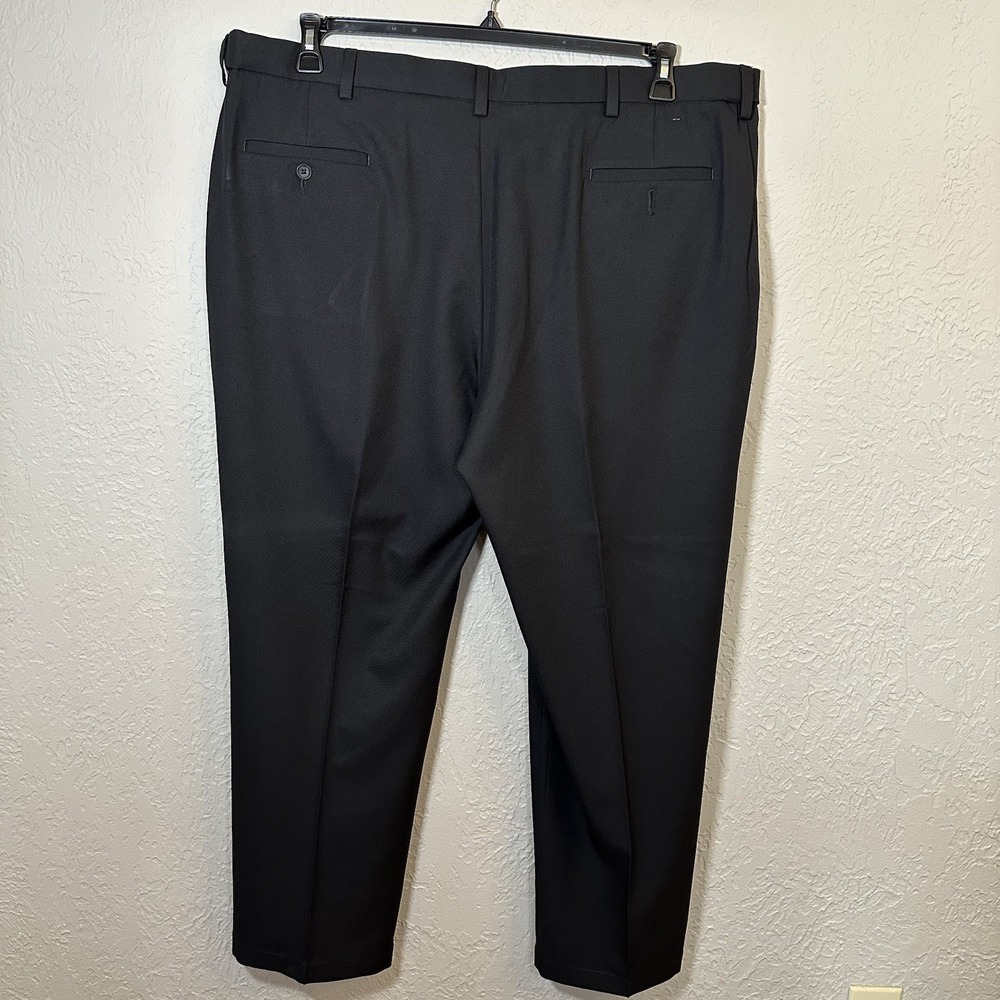 Bundle 2 Men's Haggar Cool 18 Pro Classic Fit Chino Pants 44x30 Khaki Black Golf - Picture 9 of 15